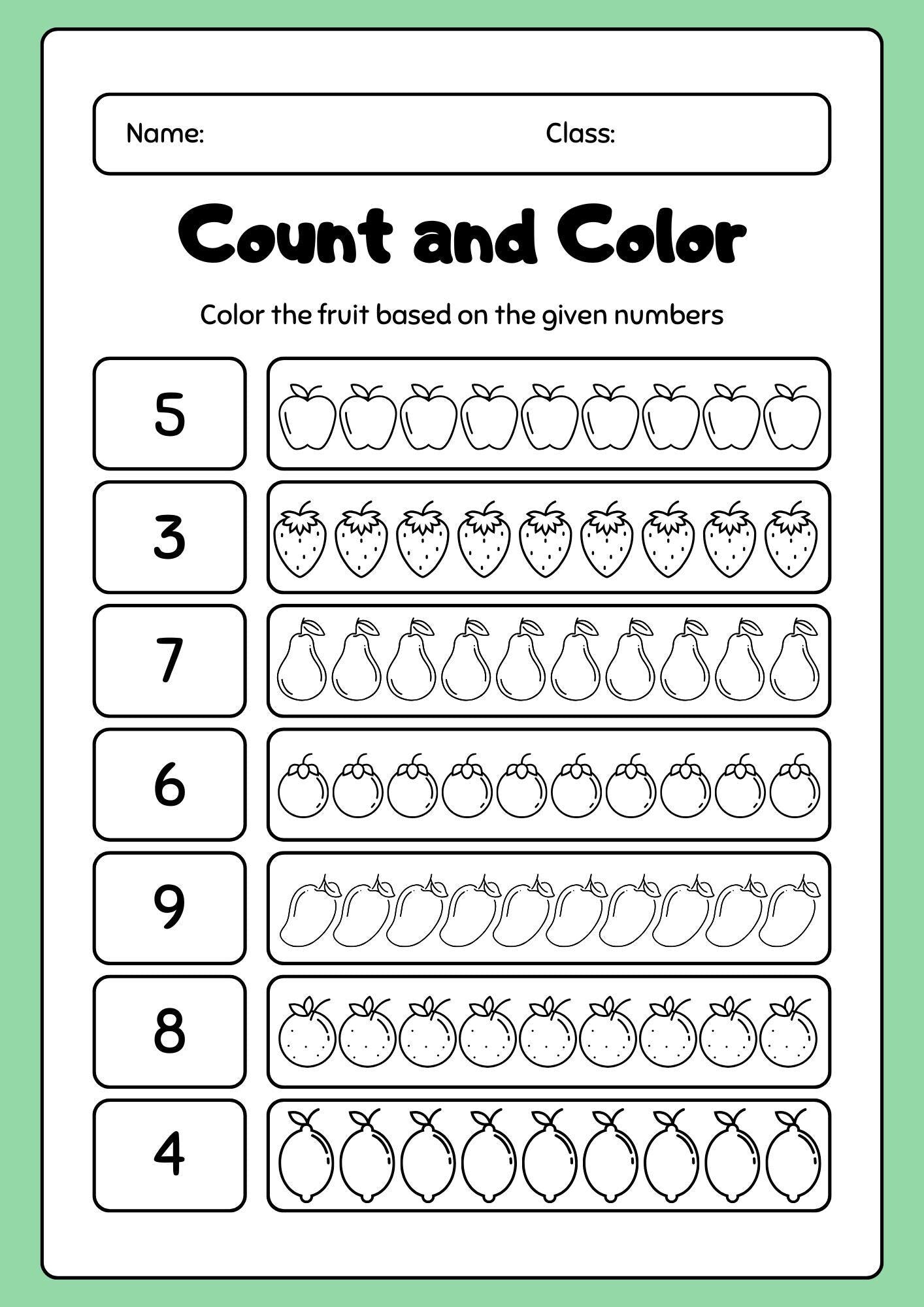 Count and Color Worksheet
