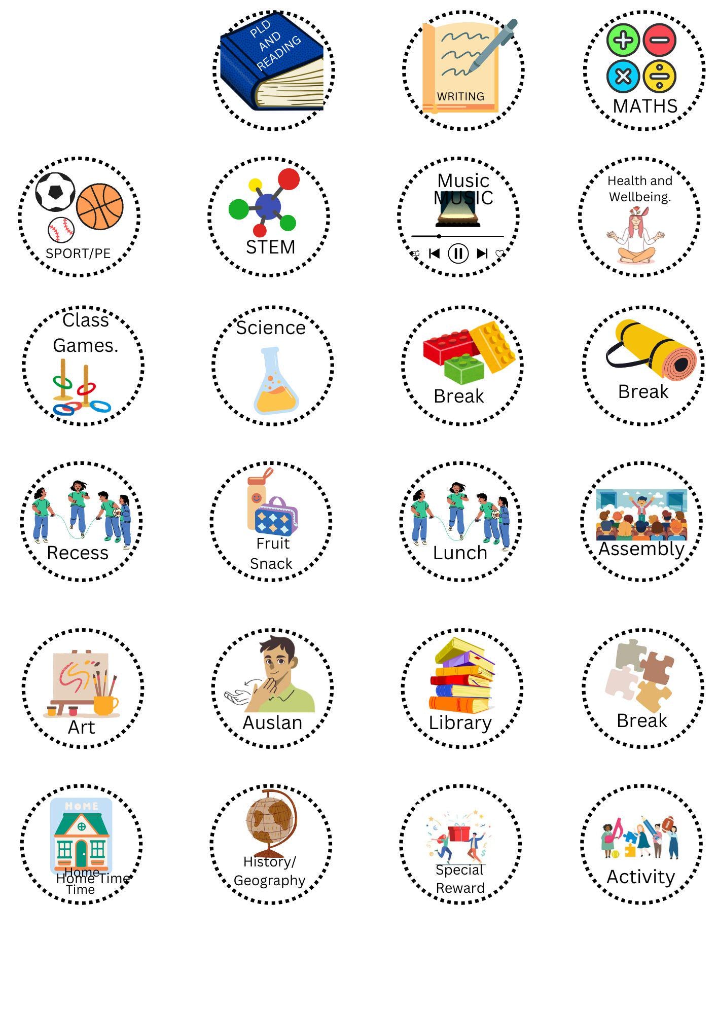 Visual Cards: Timetables