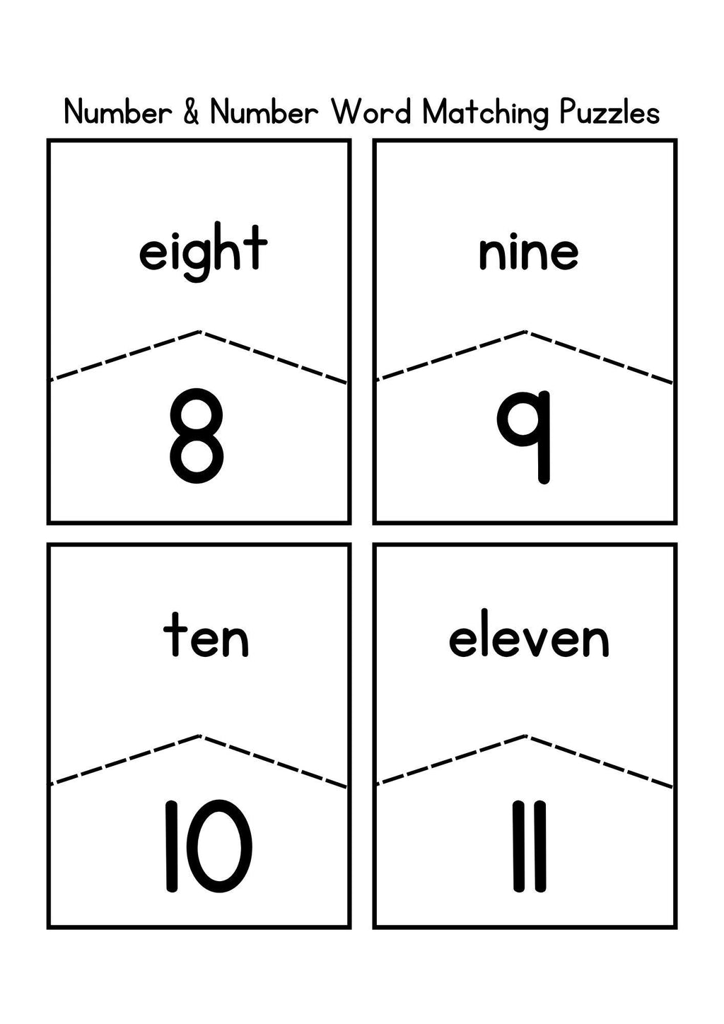 Number Flashcard Sheets