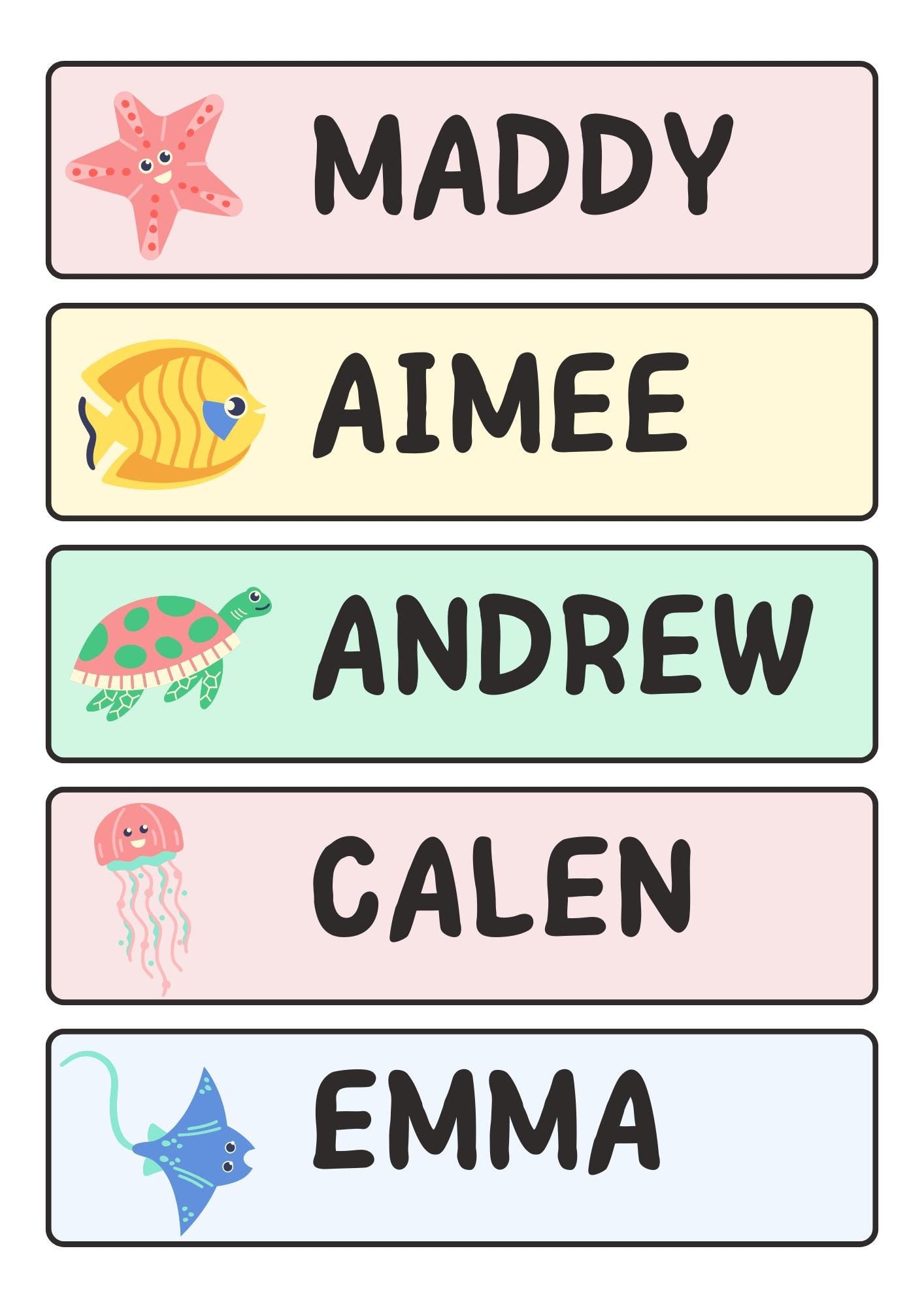 Student Name Labels