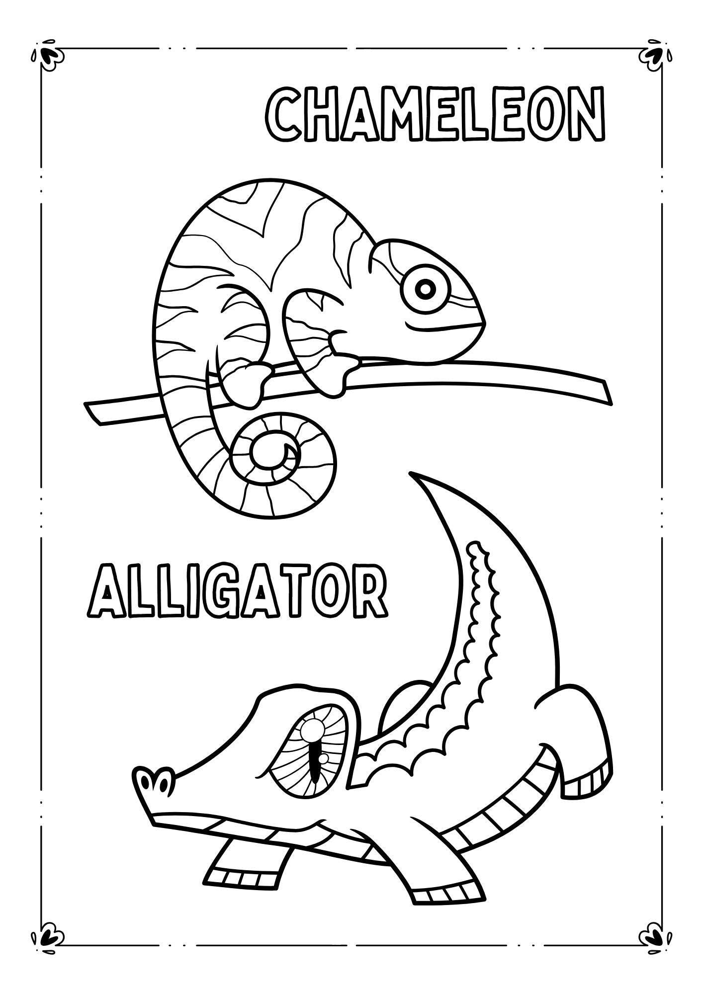 Black White Clean Wildlife Coloring Worksheets