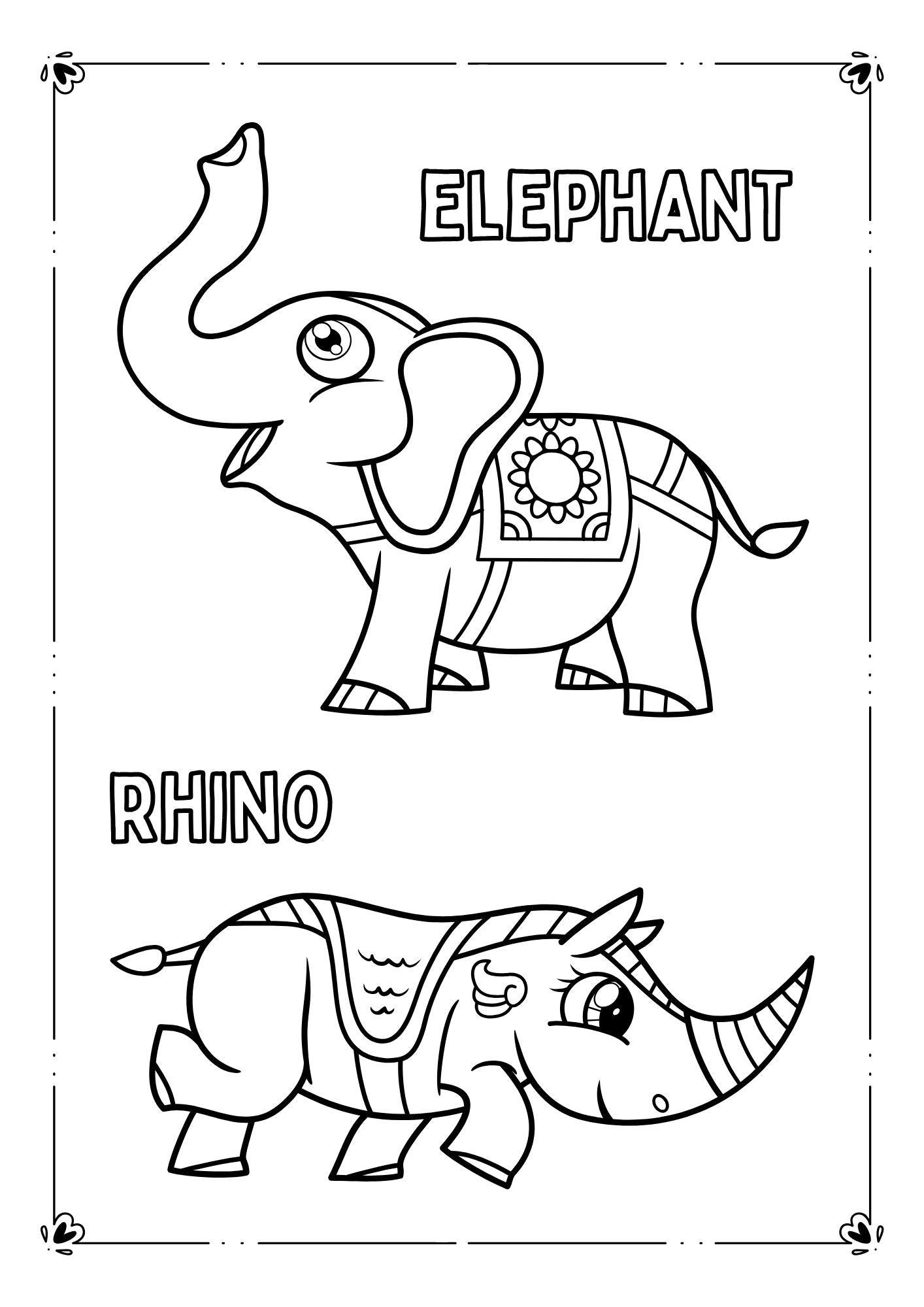 Black White Clean Wildlife Coloring Worksheets