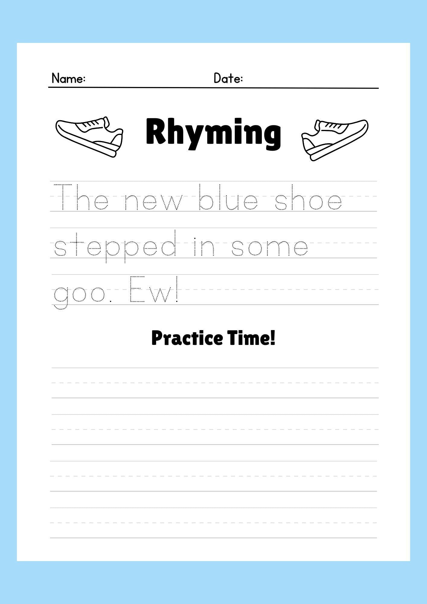Rhyming Practice Worksheets