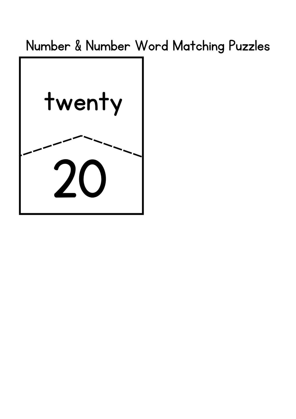 Number Flashcard Sheets