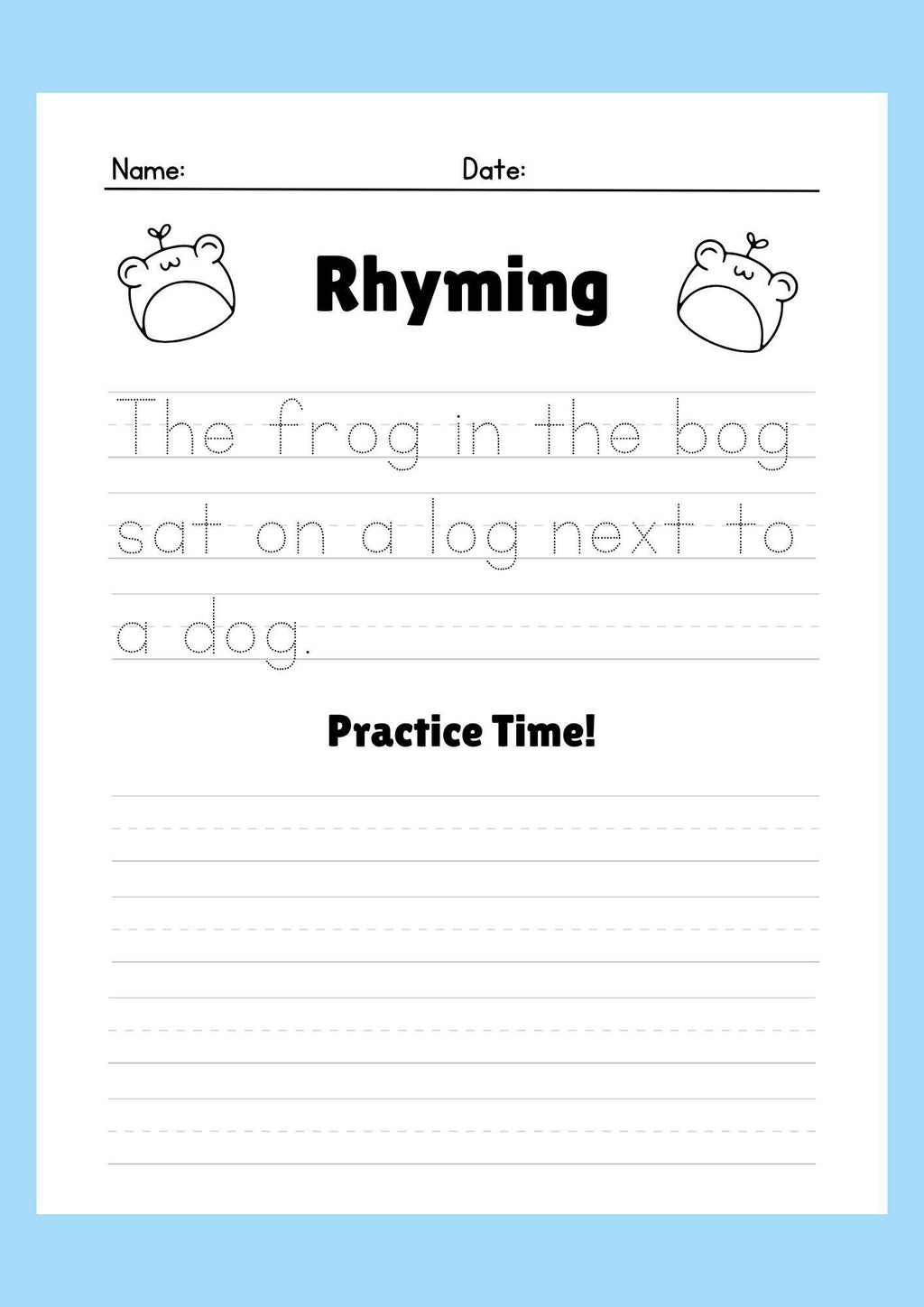 Rhyming Practice Worksheets