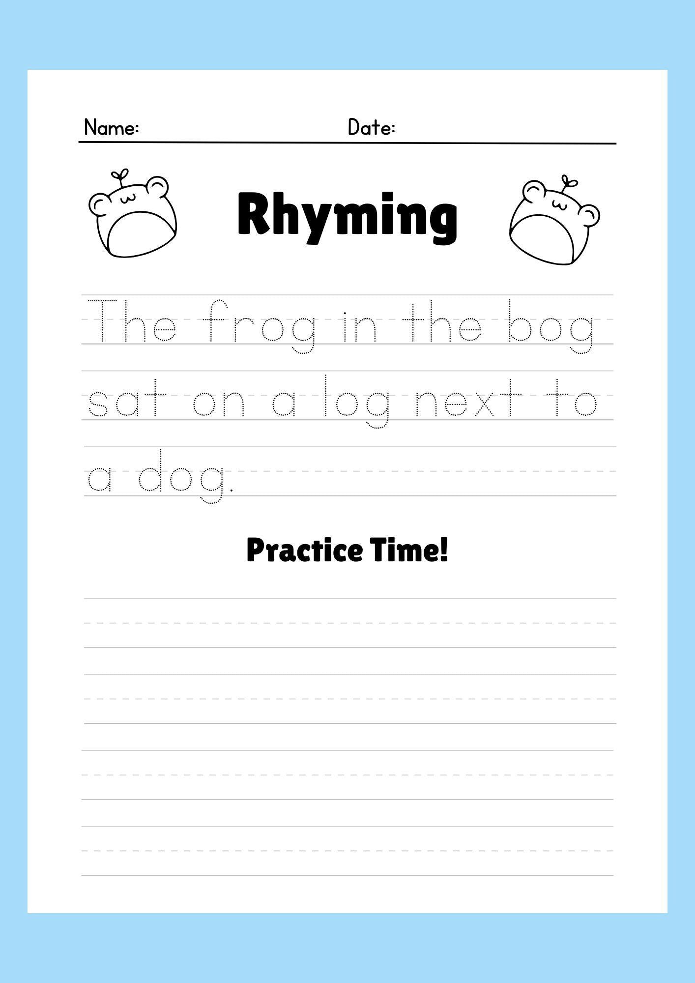 Rhyming Practice Worksheets