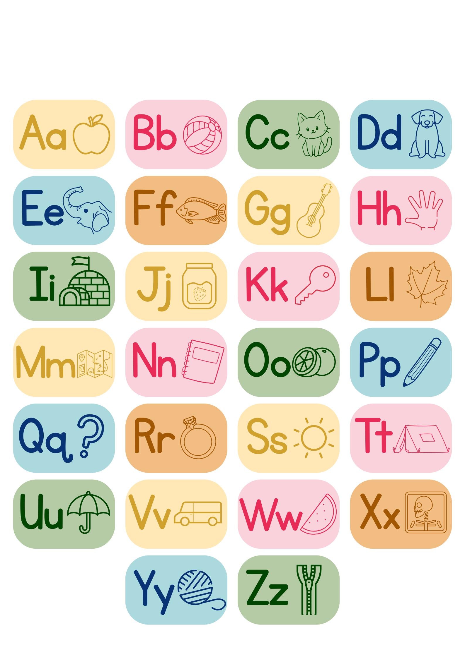 Alphabet Poster for Kids: A-Z Learning, Classroom Wall Art