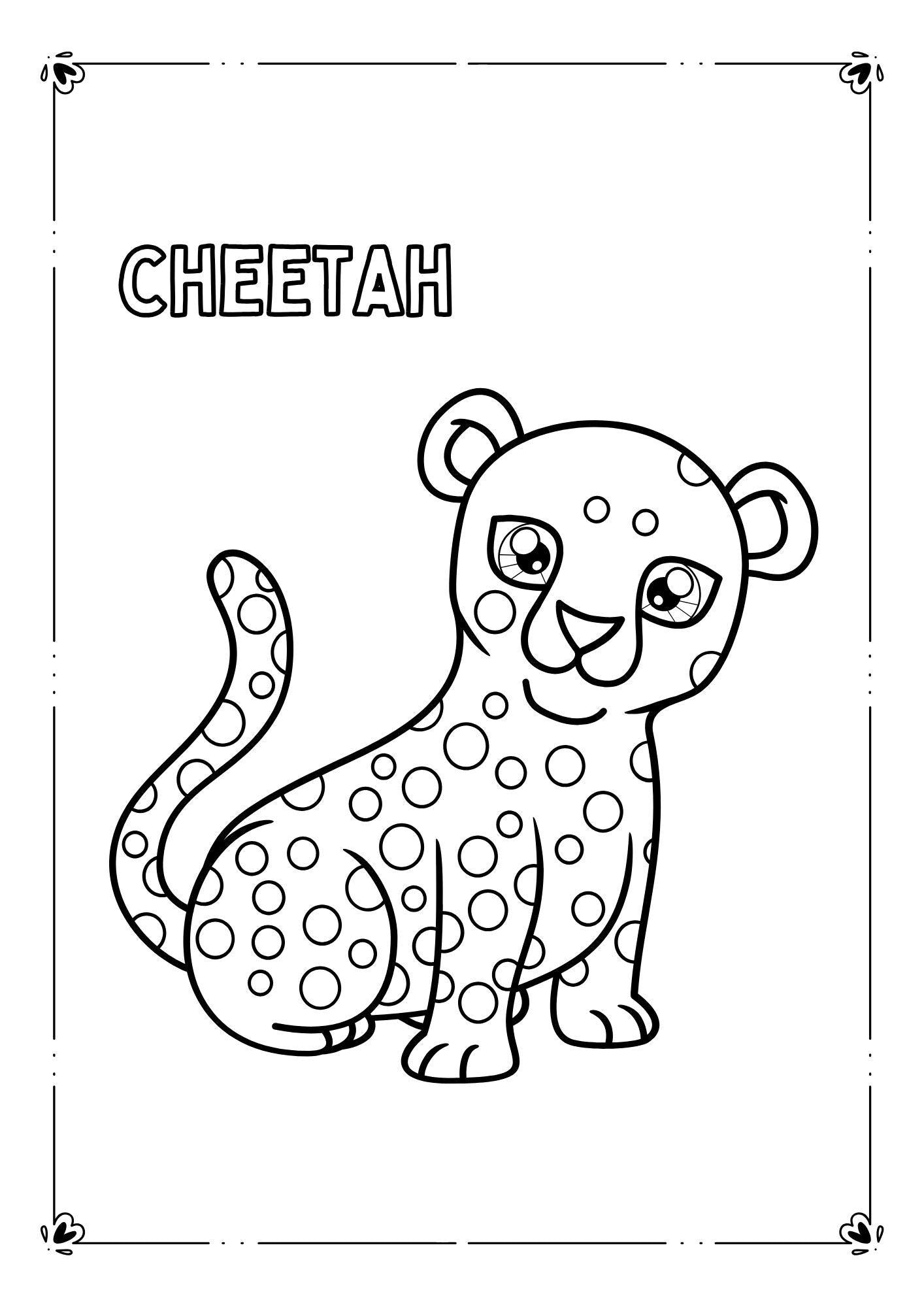 Black White Clean Wildlife Coloring Worksheets